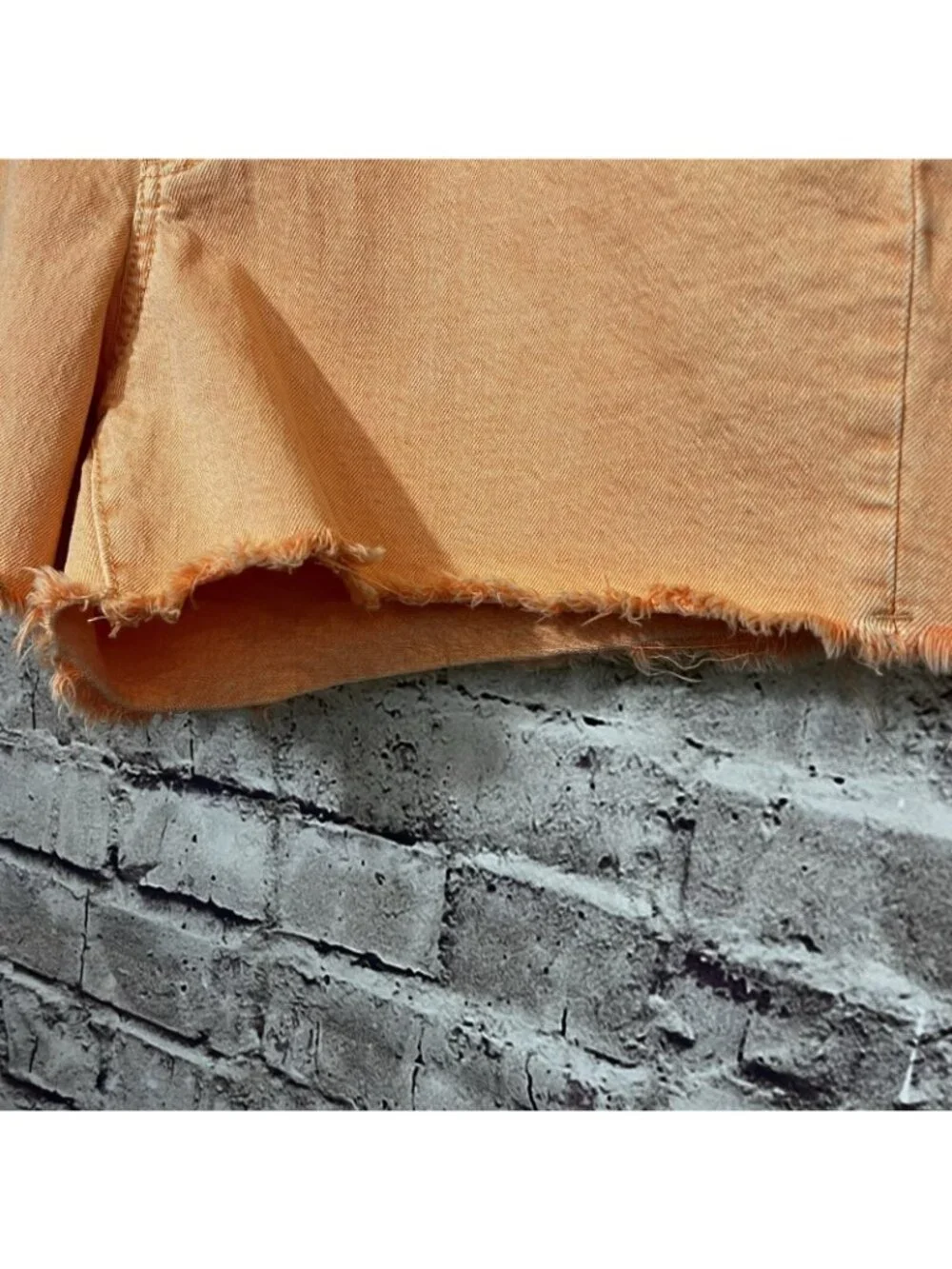 Universal Thread Orange Mini Raw Hem Denim Shorts